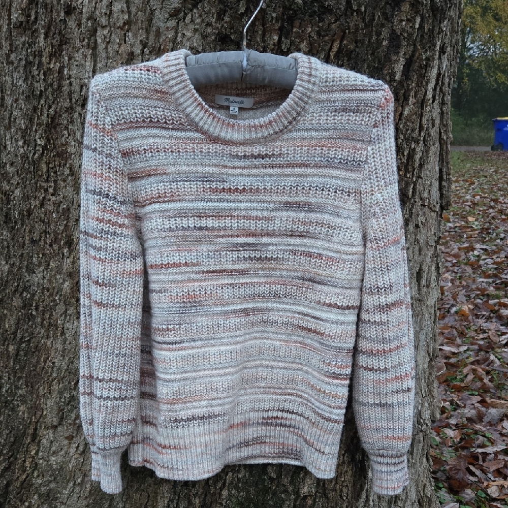 MADEWELL. Brown Striped Wool Blend Sweater. Ladies Size S. Like New!